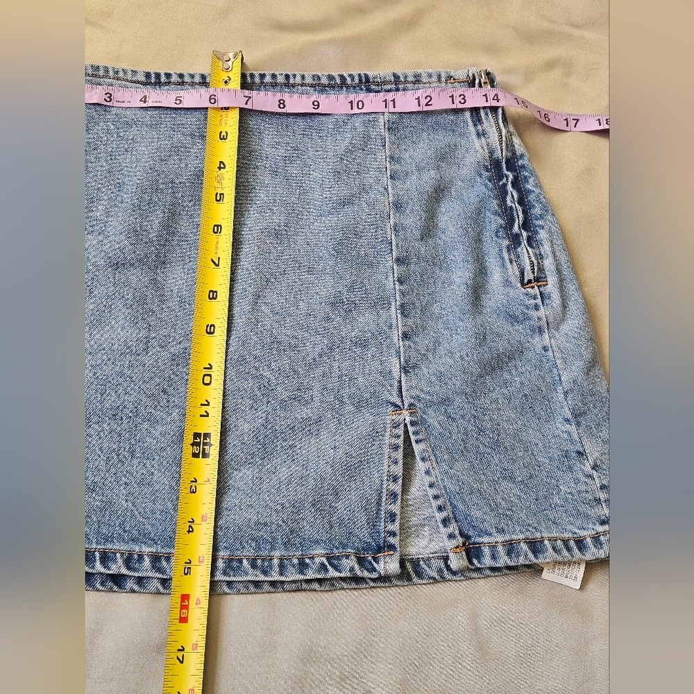 Zara Light Blue Denim Mini Skirt 100%cotton - Picture 6 of 6